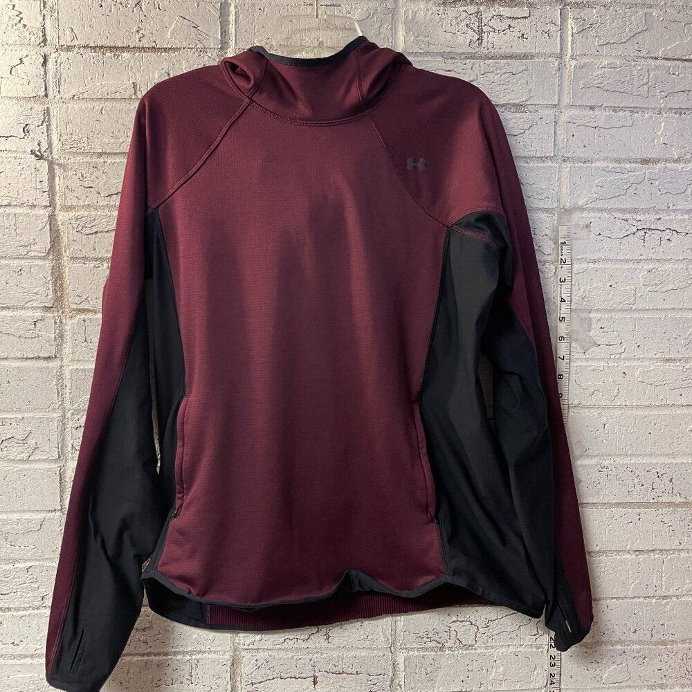 Under Armour Women's Maroon and Black Hooded Pullover Size XLg